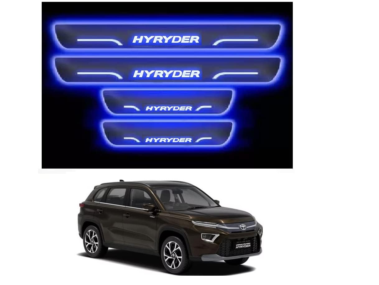 AutoMoto Royal Blue Black Beauty Base Led Illuminated door Sill Plates