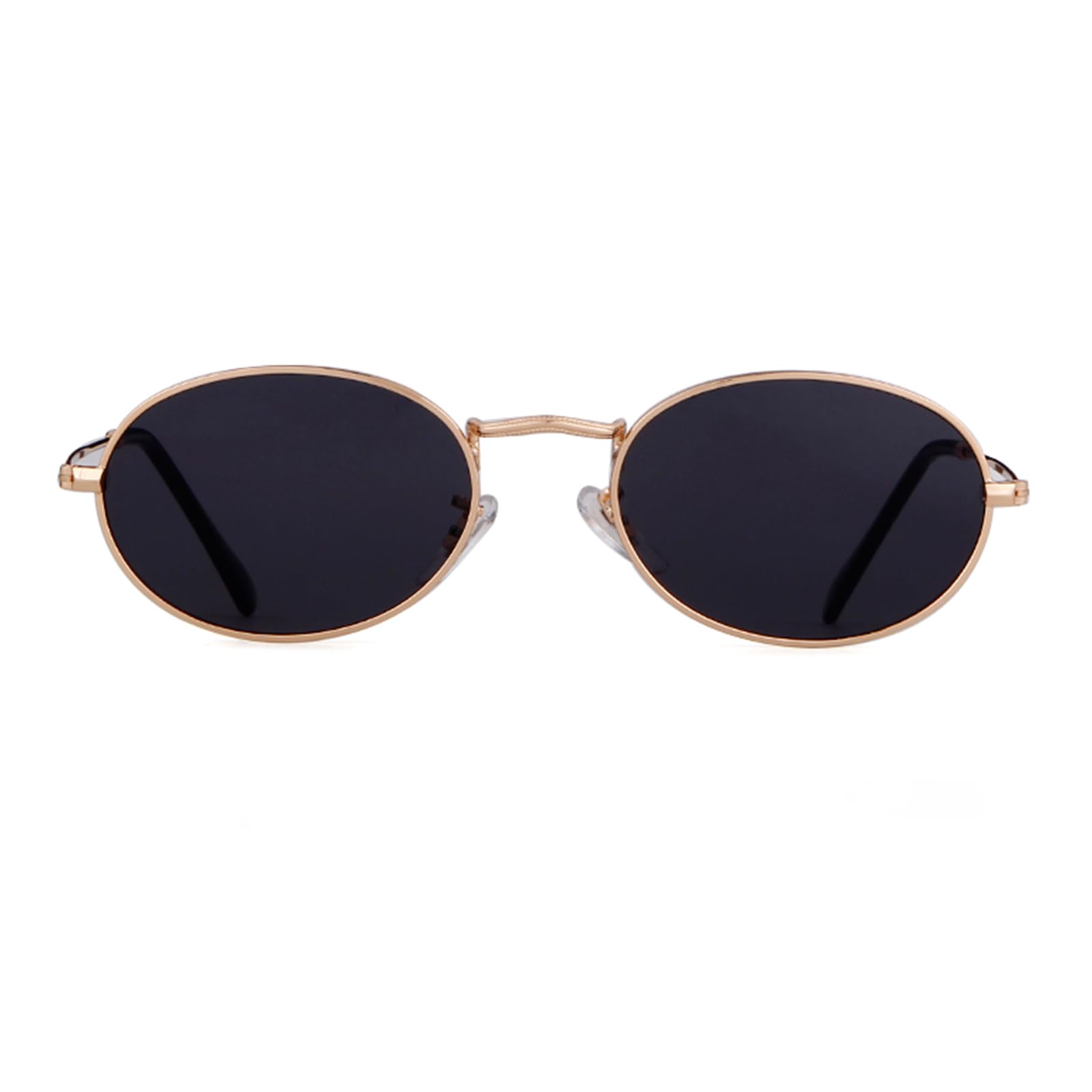 2 Paires De Lunettes De Soleil Ovales Vintage Rétro - Verres Gris Et Rouge, Monture Or - Petit Format Tendance Pour Femmes Et Hommes - 11