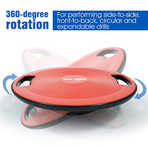 Yes4All Wobble Balance Board, Plastic Stability Trainer with Handles for Standing Desk, Core Training & Home Gym Workout (Red - 15.7” Dia) by Yes4All - Image 4