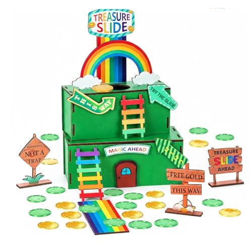 Nurcazo Leprechaun Trap Kit for Kids – St. Patrick’s Day Wooden DIY Craft Set, Build Your Own...