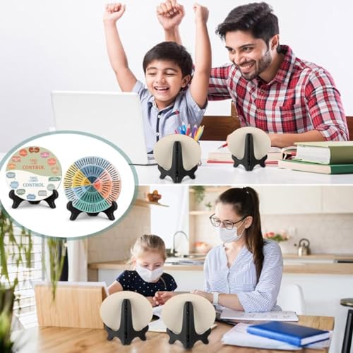 Calm Emotion Wheel Decor Bright Colors Multifunctional 2 Pack Clear Print Wooden Emotion Wheel Sturdy and for Bedroom Office Room (1) - Image 4