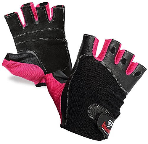 Guantes De Fitness Para Las Mujeres, Chicas Y Damas, Gimnasia De Entrenamiento De Levantamiento De Peso Y Entrenamiento Crossfit, Cuero De Primera Calidad Y Tejido Transpirable Por Armageddon Sports