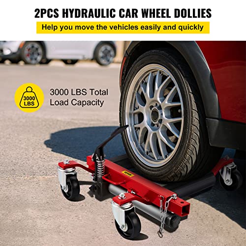 Vevor Wheel Dolly, 2Pcs Car Dolly, 1500 Lbs Capacity Car Jack Dolly, 12'' Wheel Jacks For Cars, Vehicle Positioning Hydraulic Tire Jack, Heavy Duty Ball Bearings Skate For Vehicle Car Auto Repair #TOP1