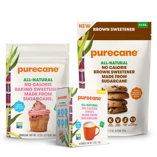 Purecane Intro Bundle - Perfect Start Set, Zero Calorie Confectioners Sweetener, All Natural Sugar Cane, Tastes Like Sugar, Certified Non-Gmo, Diabetes-Friendly, Keto-Friendly, Vegan Friendly, #TOP5