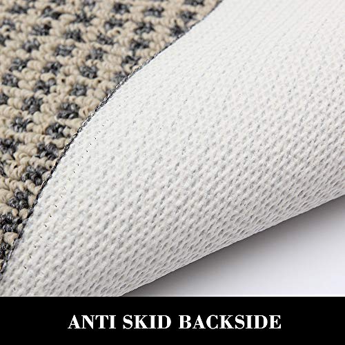 28X18 Inch Washable Kitchen Rug Mats Are Made Of Polypropylene Square Rug Cushion Which Is Anti Slippery And Stain Resistance, Black Gray #TOP11
