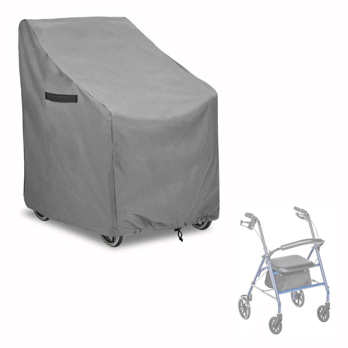 Solotoo Grey Waterproof Rollator Walkers Cover For Seniors, Folding Walker Accessories, Fits Rollators With Seat (Grey)