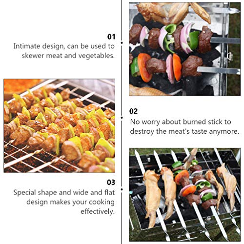 Espetos de churrasco HEMOTON 6 peças de espetos de churrasco de aço inoxidável para espetos de churr