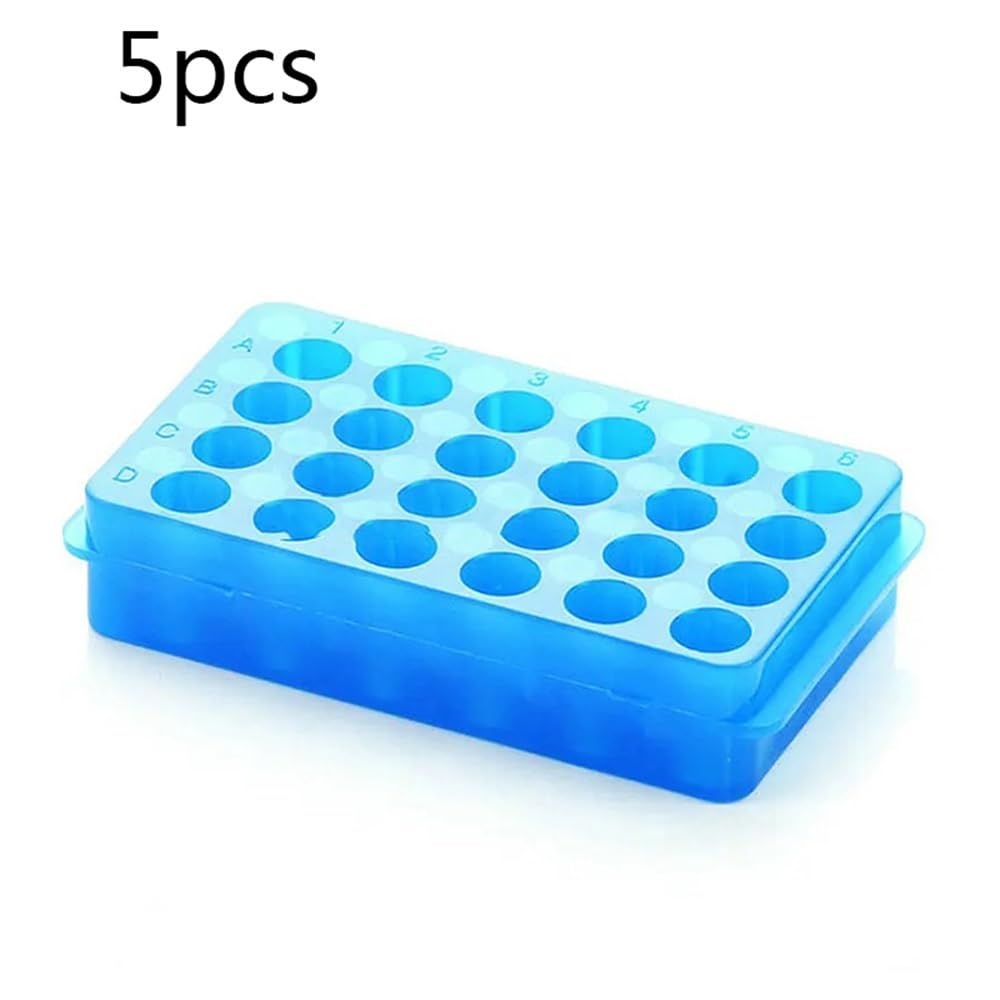 Cristalería de Laboratorio Estante de plástico de doble cara for tubos PCR de laboratorio, soporte for tubos centrífugos de 0,5/1,5/2 ml, 24/32/60/80/96 agujeros, 5 o 10 unidades(96 holes 5pcs)