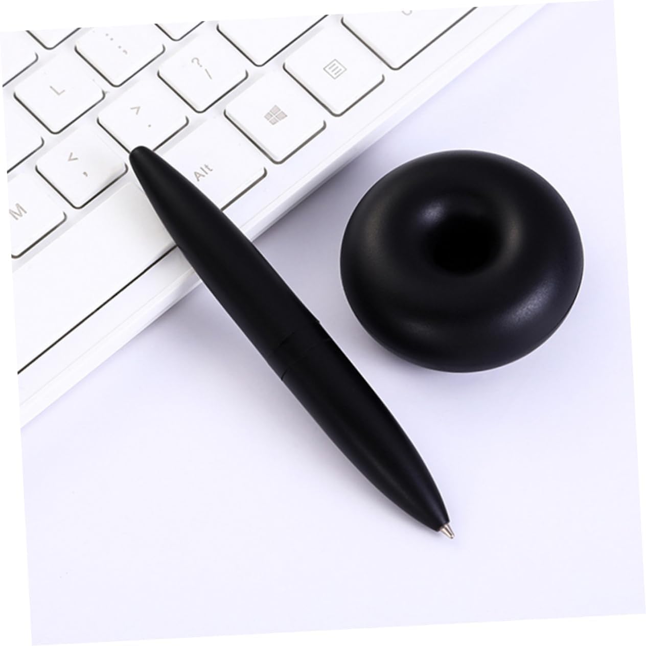 Penna a sfera, penna a inchiostro neutro Confezione da 2 penne a sfera magnetiche in metallo con inchiostro gel, nere e argentate