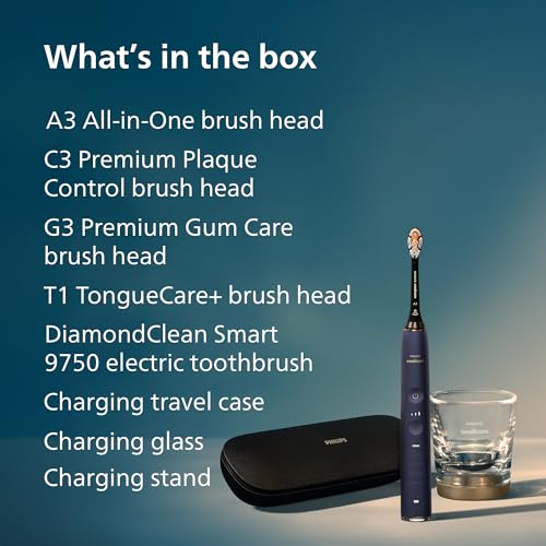 Philips Sonicare DiamondClean 9750 Electric Toothbrush, 4 Brush Heads, Blue - image 9