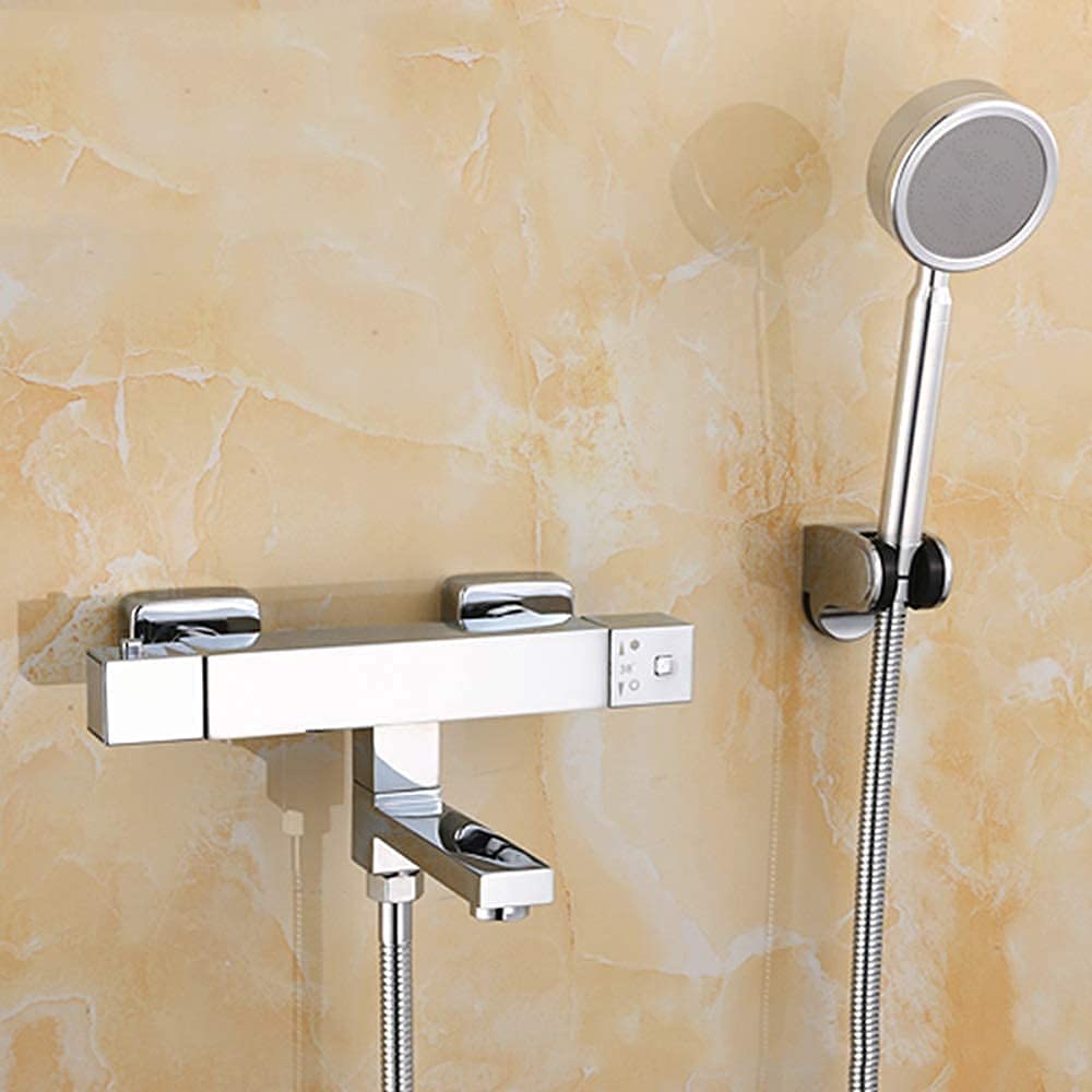 Robinet de salle de bain avec mitigeur de bain-douche chromé moderne