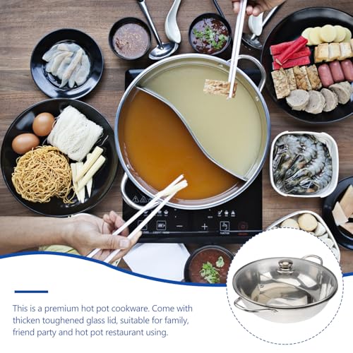 Marmite hot pot double face 30 cm avec couvercle en verre trempé
