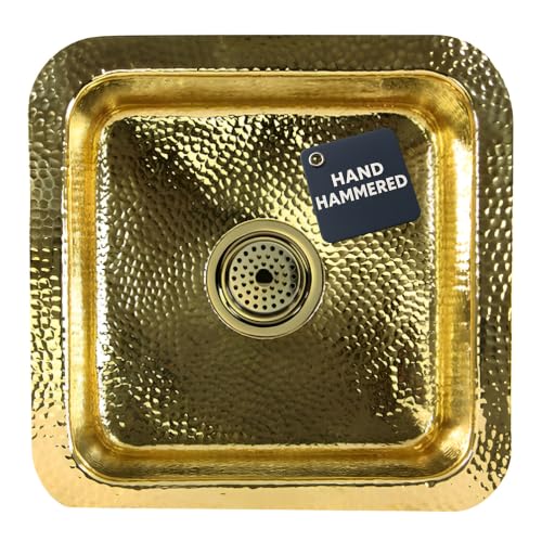 Nantucket Sinks Hand Hammered Brass Bar Sink – 16.6" Small Kitchen Sink