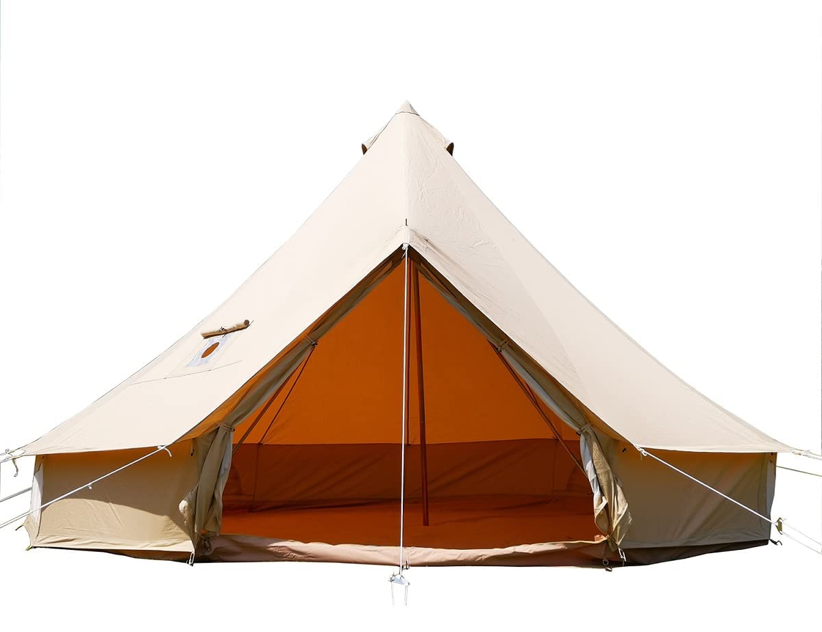 CACKOK Canvas Bell Tent with Stove Jack,Waterproof Yurt Tent, Glamping