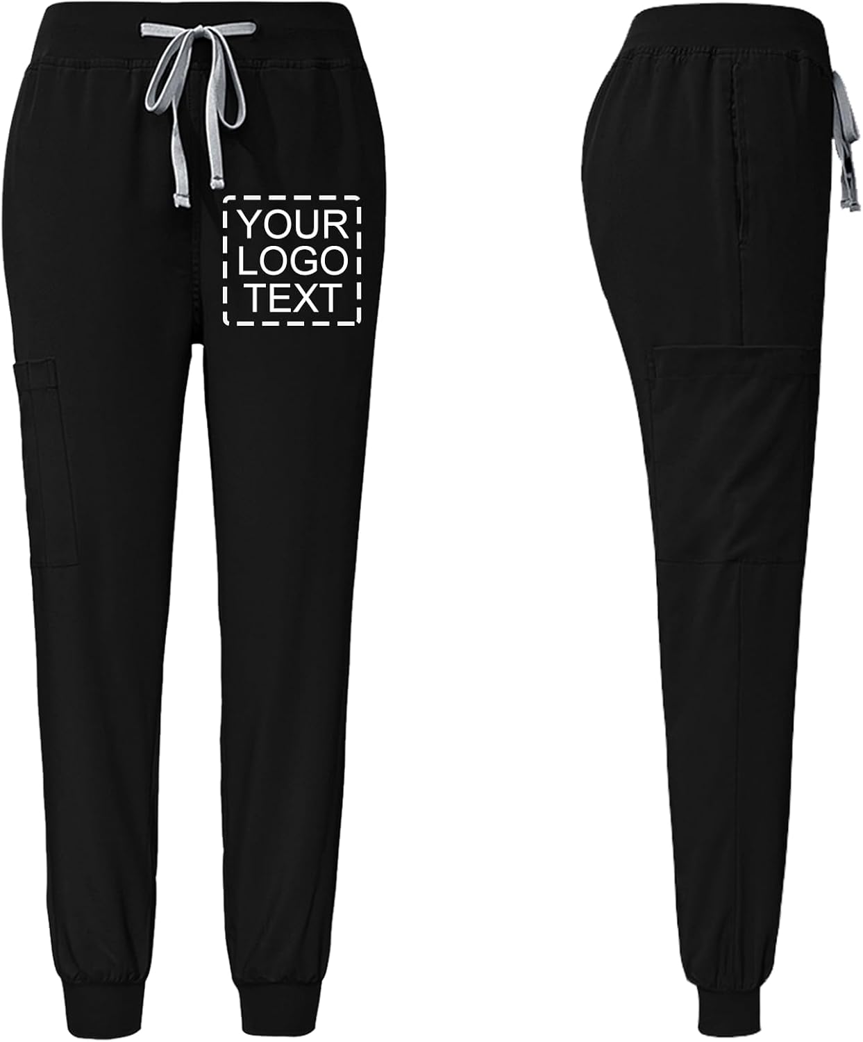 Custom Scrubs for Women Set V-Neck Top & Yoga Jogger Pants Add Your Logo Name Medical Nursing Uniform Workwear