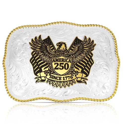 Montana Silversmiths Western Lifestyle Flag Series Made in the USA Belt Buckle (Americas 250th Anniversary)