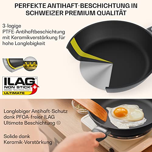 Bratpfanne mit abnehmbarem Griff Klarstein, beschichtete Pfanne