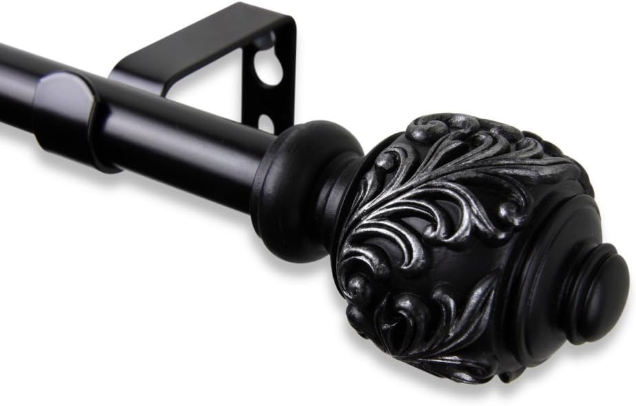 Rod Desyne Home Decorative Tilly Curtain Rod 28-48 inch Black