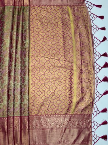 MIMOSA maroon kanjivaram silk saree in art silk – image 6