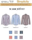 schnittmuster herren hemden  Simplicity Schnittmuster, 7104.BB -Herrenhemd selber nähen [Herren, Gr. 52-60] auch für Anfänger geeignet