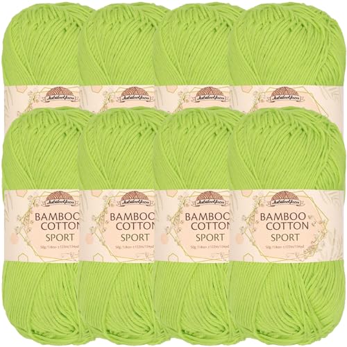 Image of JubileeYarn Bamboo Cotton Sport Yarn - 50g /Skein - Avocado - 8 Skeins
