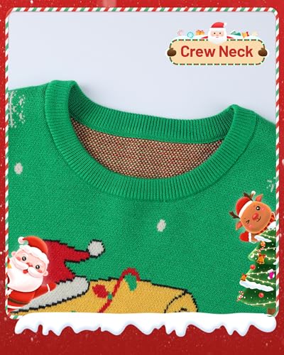 Runhit Boys Ugly Christmas Sweater Kids Funny Crew Neck Knitted Christmas Pullover For Xmas Holiday 5 Runhit Boys Ugly Christmas Sweater Kids Funny Crew Neck Knitted Christmas Pullover For Xmas Holiday - Image 6