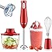 Stabmixer Set, 4-in-1 Pürierstab (Pürierstab, Zerkleinerer, Schneebesen & Messbecher), 800W Motor Küchengeräte für Smoothie, Suppen, Joghurt, Saucen, Drücken Sie beide Tasten zu Funktioniert