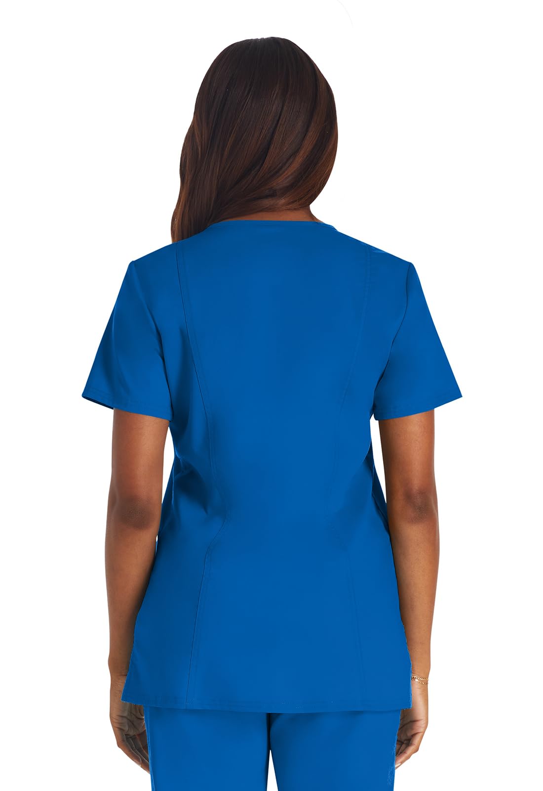 Cherokee Damen-Schlupfkasack, Arbeitskleidung Revolution WW620, V-Ausschnitt, mittelhohe Taille, moderat, ausgestellter Kordelzug, Königsblau, Größe M Top/S Hose