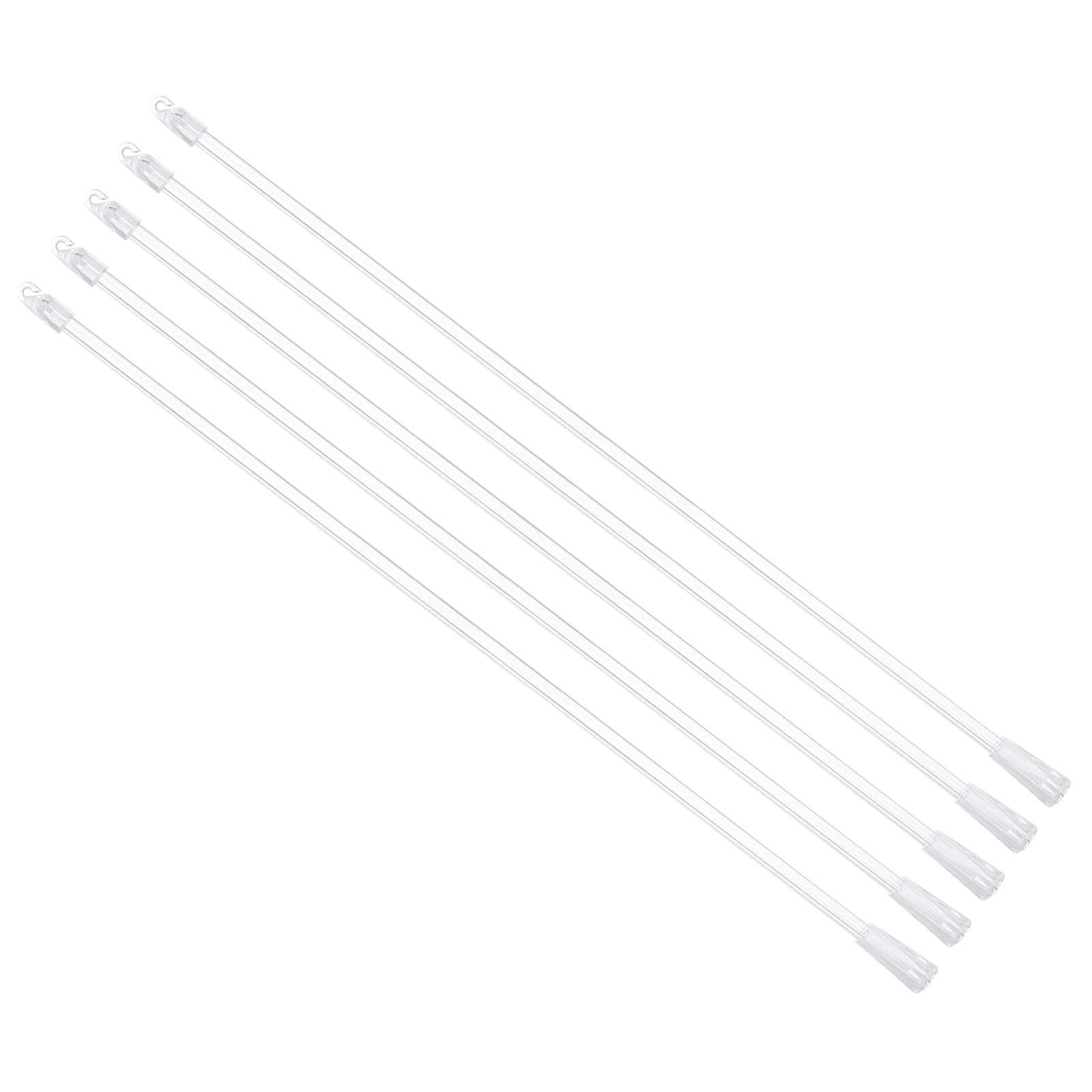 sourcing map 5Pcs 21" Blinds Wand Replacement, Acrylic Blinds Tilt Wand with Hook and Grip, Vertical Blind Rod Stick for Window Curtain Opener Accessory, Clear