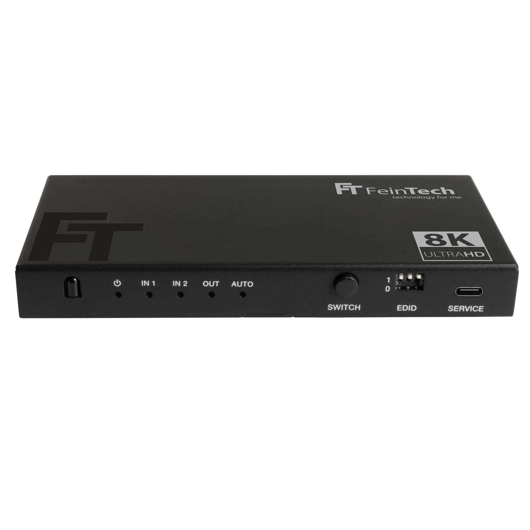 FeinTech SW212 HDMI 2.1 Switch 2 In 1 Out mit HDMI Audio Extractor 4K 120Hz und automatischer Umschaltung, 8K 60Hz, VRR, ALLM, Audio Splitter auf Optical SPDIF Toslink und 3,5 Klinke