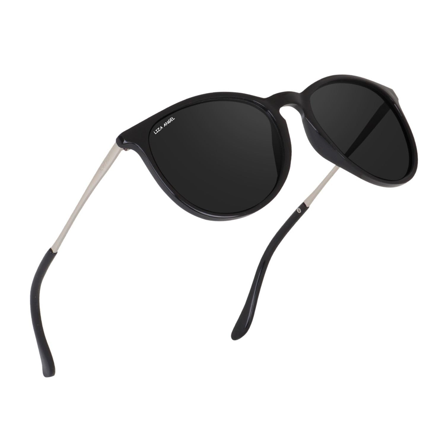 Liza Angel Round Sunglasses Form Women Stylish Silver Black - Review, Price and Buying Guide