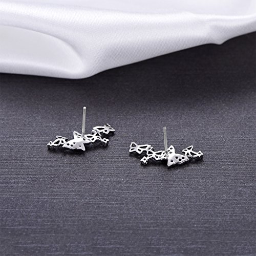 YOQUCOL Silver Tone 3D Butterfly Zirconia Crystal Ear Vine Climber Wrap Earrings For Women3