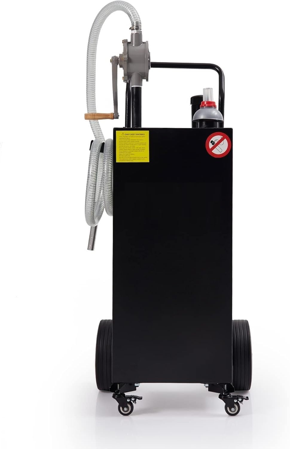 View 1 of ***UPDATED 5/17***30 Gallon Fuel Caddy with Manual Pump, Heavy Duty Portable Gas & Diesel Transfer Tank on 4 Wheels, Spill-Proof Container for Truck, Tractor, Boat, ATV, Farm,Orange