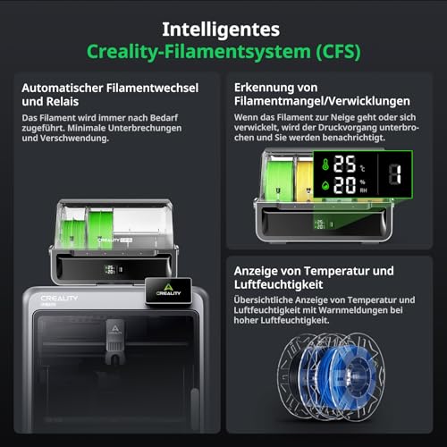 Creality K2 Pro Combo (A) 3D-Drucker, Multicolor-3D-Drucker mit CFS, 600 mm/s Hochgeschwindigkeitsdruck, Dual-AI-Kamera, vollständig montiert & automatische Nivellierung, 300×300×300mm Druckvolumen