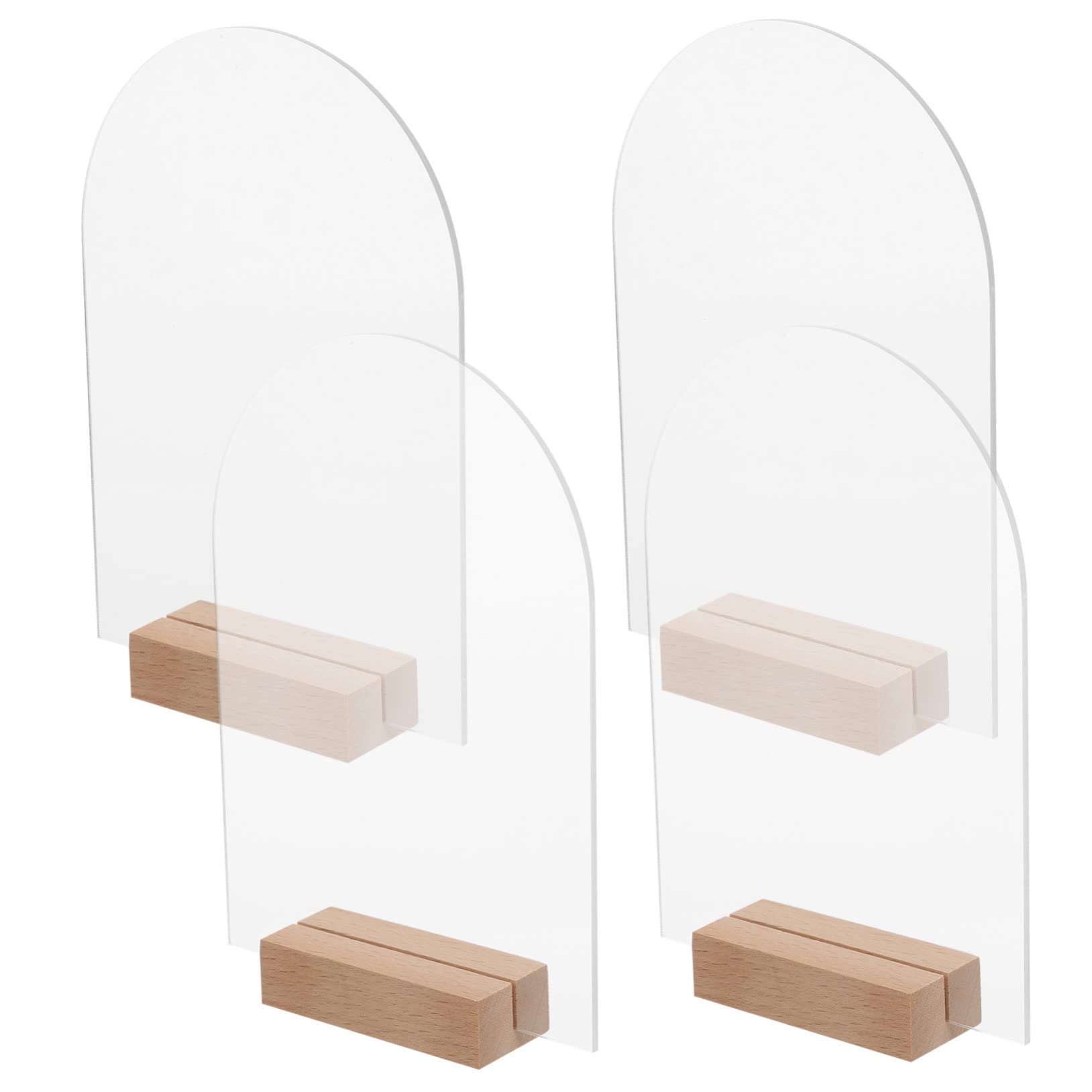 Alipis Acrylic Table Number Stands 4 Hexagon Signs Diy Chalkboard Sign Holder for Wedding Decor