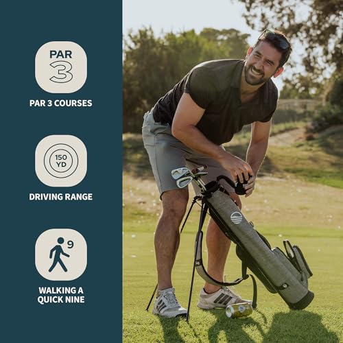 Image of Sunday Golf Loma Bag - Lightweight Golf Bag with Strap and Stand - Easy to Carry Pitch n Putt Golf Bag - Stand Bag for The Driving Range, Par 3 and Executive Courses, 31 Inches
