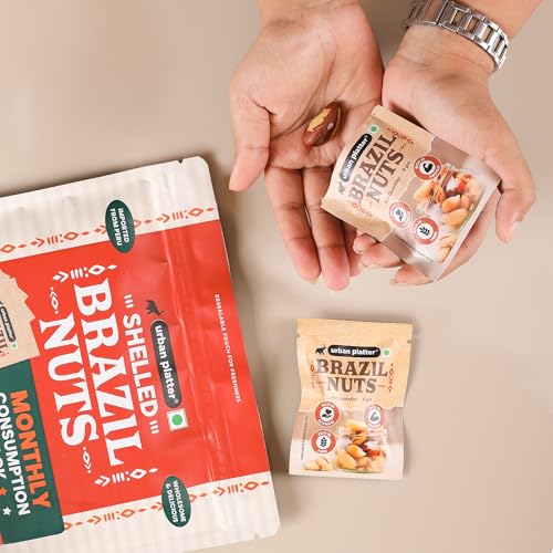 Image of Urban Platter Brazil Nuts, 120g (Monthly Consumption Pack, Rich In Selenium, Have 1 Daily, 30 single serve brazil nut sachets)