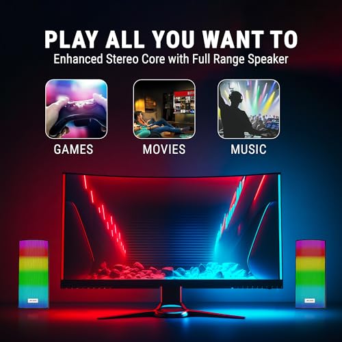 Image of Ant Esports GS510 Multimedia 2.0 Channel USB Powered Bluetooth RGB Gaming Speakers with Control pod for Volume, RGB and Memory Card Slot -Perfect Computer Speakers for Desktop, PC, Laptop,Mobile-Black