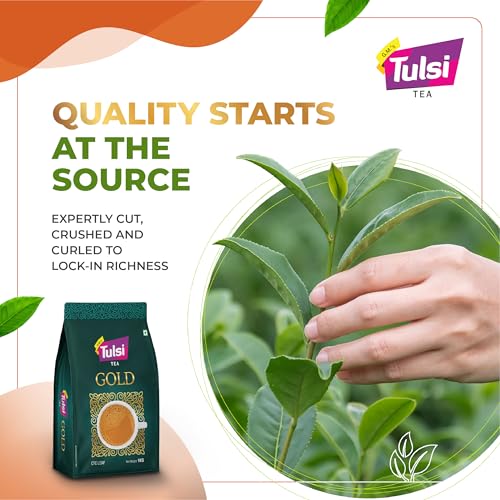 Image of Tulsi Gold Tea CTC Leaf 1kg - Premium Assam Chai Patti | Superior Tea Powder