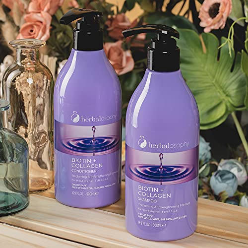 16.9 Fl Oz Biotin & Collagen Shampoo, Hair Growth Thickening Shampoo, Repair Dry, Damaged Thinning Hair, Infused With Vitamin B7 & Argan Oil, Free Of Sulfate, Parabens And Gluten #TOP7