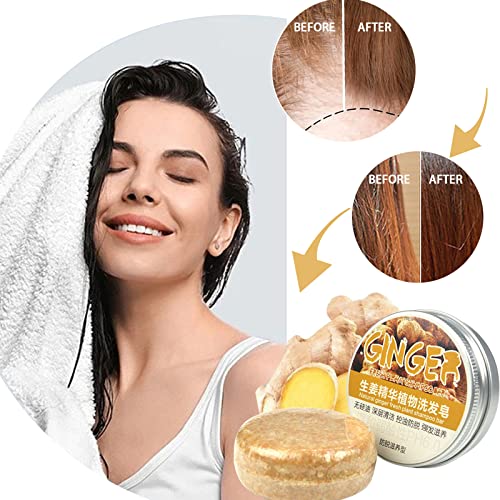 Bsmax Ginger Hair Regrowth Shampoo Bar, Anti-Hair Loss Hair Natural Organic Ginger Shampoo Soap,Promotes Hair Growth,Anti-Dandruff And Anti-Itching-For All Hair Types-60G/1Pcs (2Pcs) #TOP2
