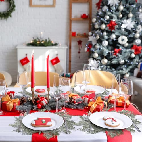 Lot de 6 sets de table ronds de Noël de 38cm pour éviter les taches de fête - 5