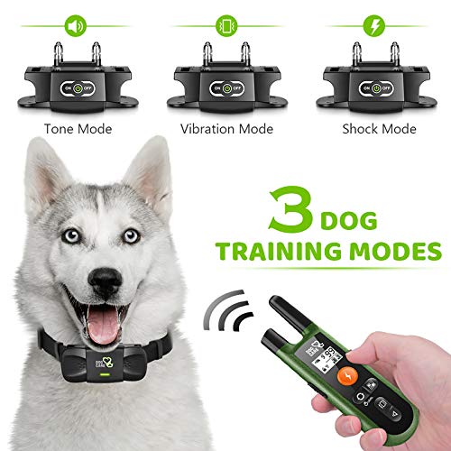 DOG CARE Dog Training Collar Dog Training Collar with Remote, 3 Modes, Rechargeable Rainproof Dog Training Collar for Small Medium Large Dogs, 1000ft Remote Range, Safe and Humane