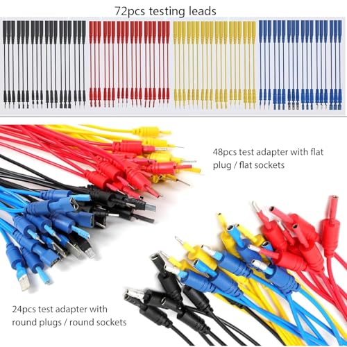 Image of 110pcs Automotive Circuit Test Leads Kit Multimeter Test Leads Kit Relay Tester Electric Tester Diagnostic Tool Automotive Back Probe Kit Wire Meter Leads with Alligator Clips and Black Carrying Case