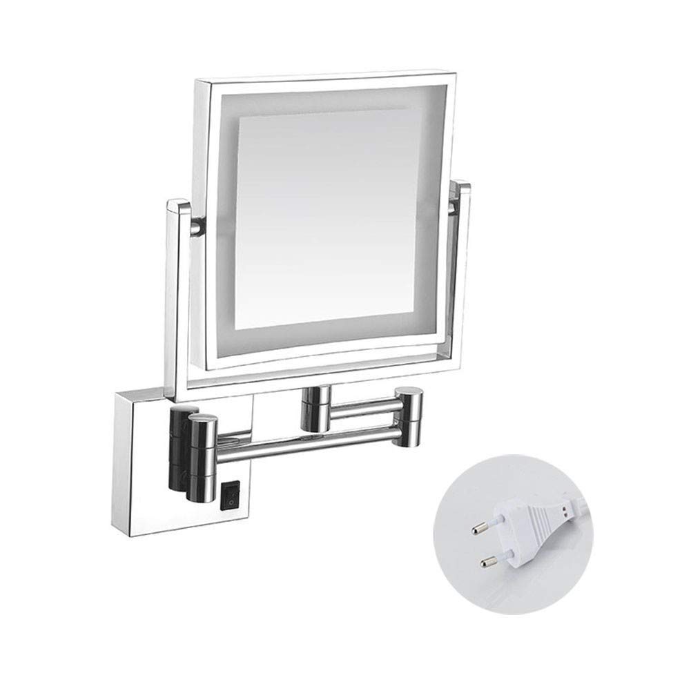 Miroir de courtoisie grossissant LED mural extensible chrome #5