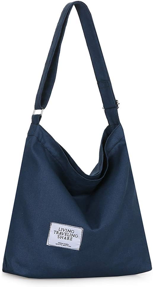 CovelinWomen's Retro Large Size Canvas Shoulder Bag Hobo Crossbody Handbag Casual Tote