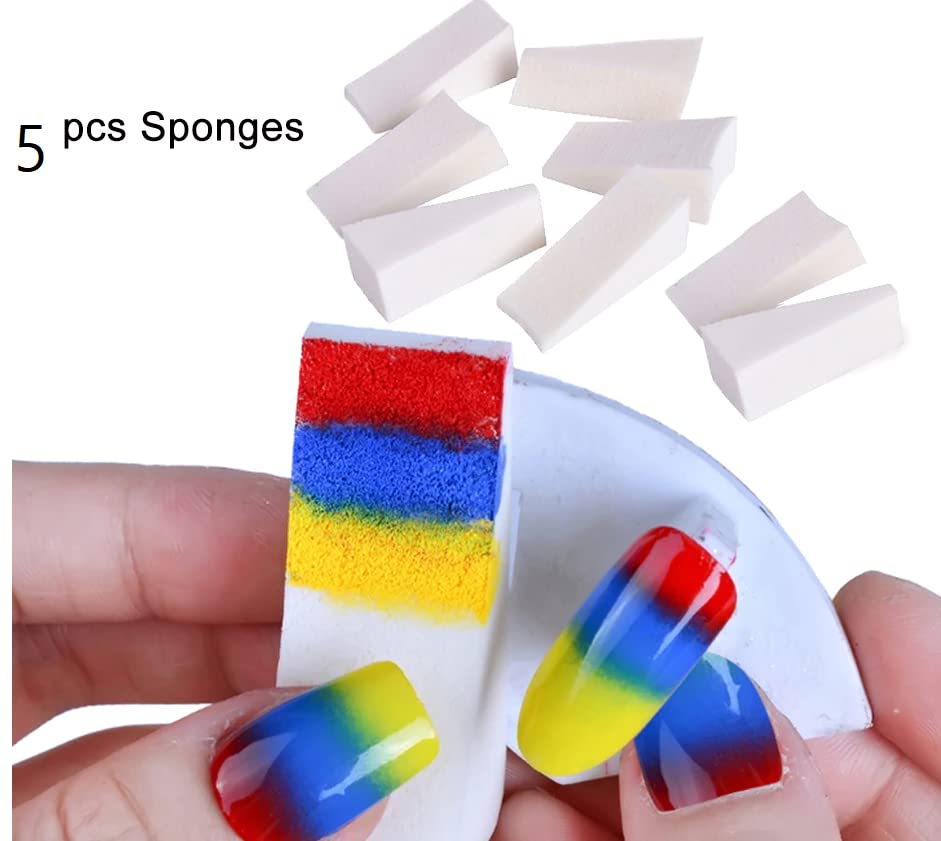 D.B.Z. Nail Art Kit - 1 Pc Stamping Plate, 5 Pc Gradient Sponge, Stamper & Scraper 2