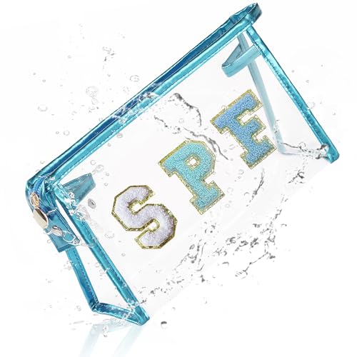 Image of COSHAYSOO Sunscreen Bag Clear Makeup Toiletry Pouch Beach Vacation Essentials for Women Teen Girls Trip Gifts Summer Pool Travel Must Have Accessories Waterproof Stuff