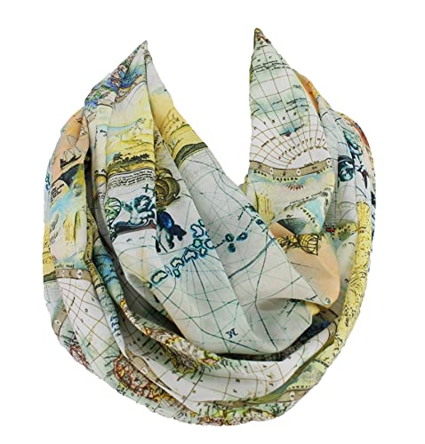 Etwoa's Historical World Map infinity Scarf Circle Scarf Loop Scarves2
