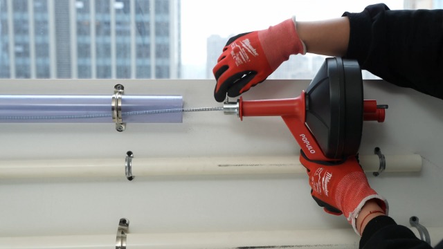 pooページ POPULO Drain Auger, 25 Ft Plumbing Snake Clog Remover with Glove